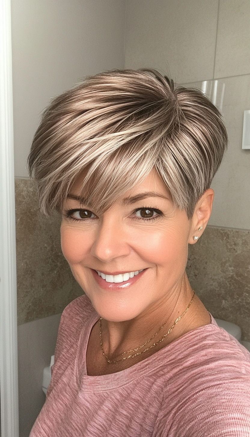11. Bronze Beauty Crop (Shorter Haircuts For Older Women) - Shorter Haircuts For Older Women