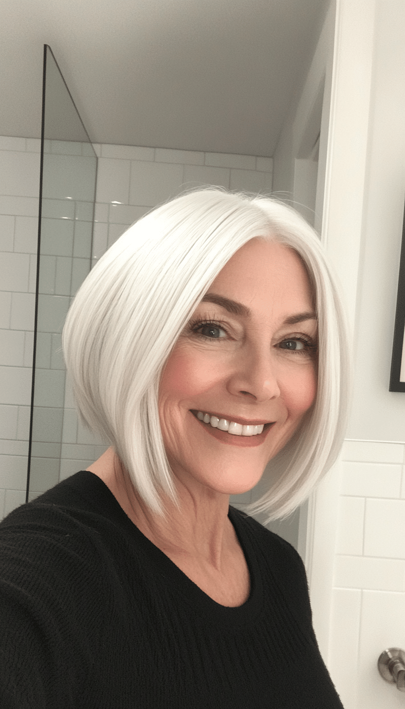 13. Snowy Elegance (Shorter Haircuts For Older Women) - Shorter Haircuts For Older Women