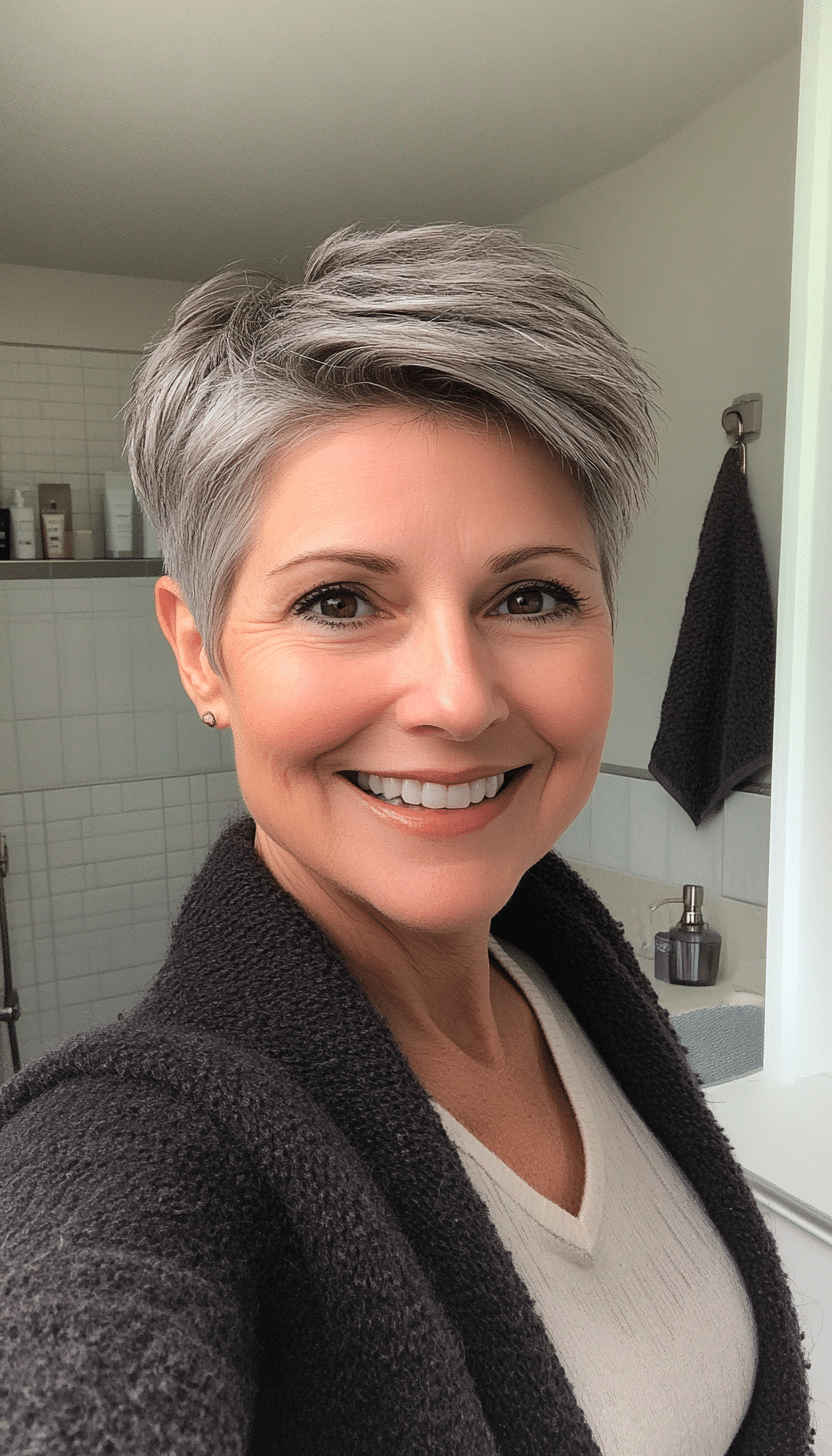 21. Peppery Pixie (Shorter Haircuts For Older Women) - Shorter Haircuts For Older Women