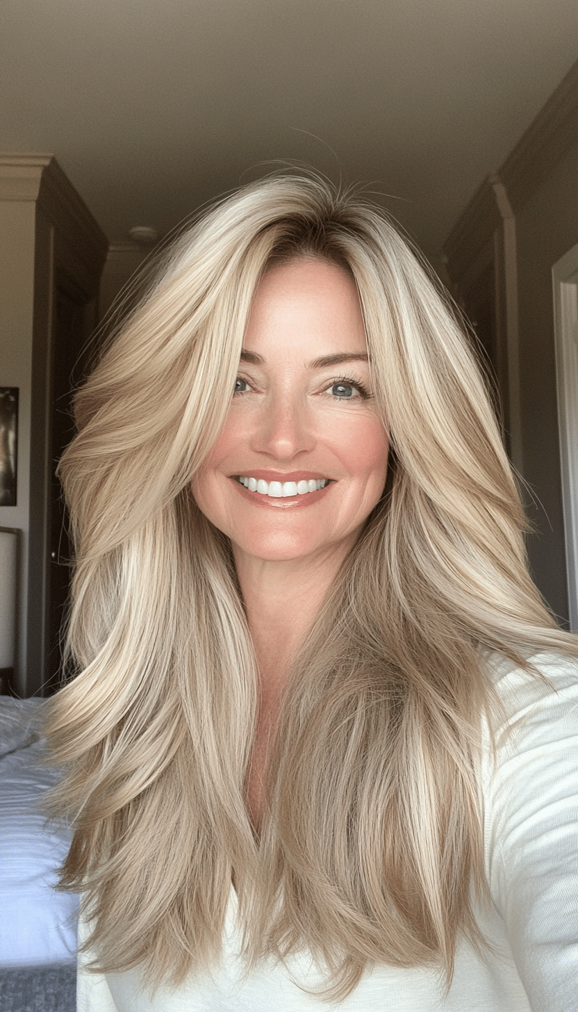 16. Flowing Layers - Medium Blonde (Trendy Haircuts For Women Over 50) - Trendy Haircuts For Women Over 50