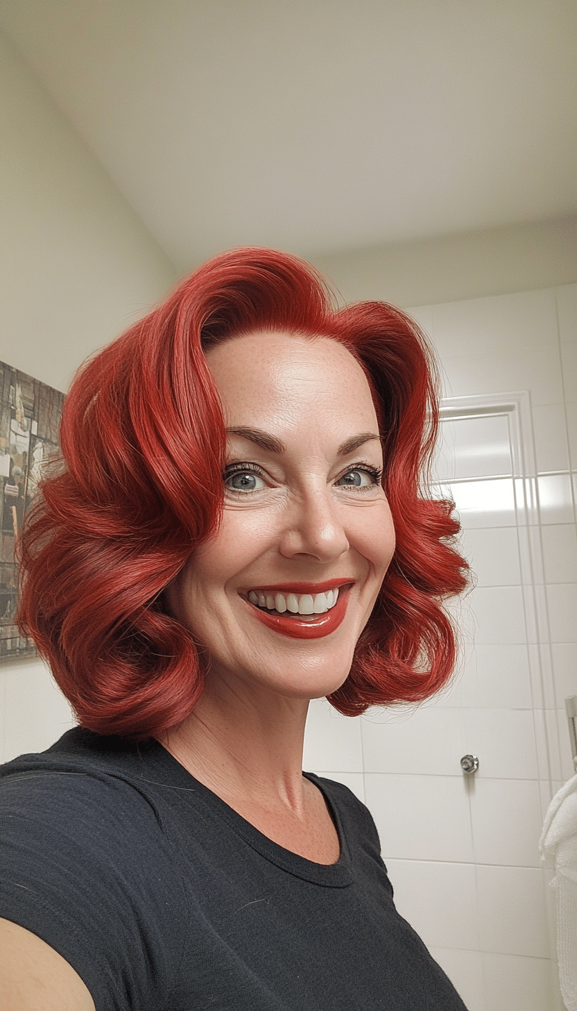 17. Retro Volume - Red (Trendy Haircuts For Women Over 50) - Trendy Haircuts For Women Over 50