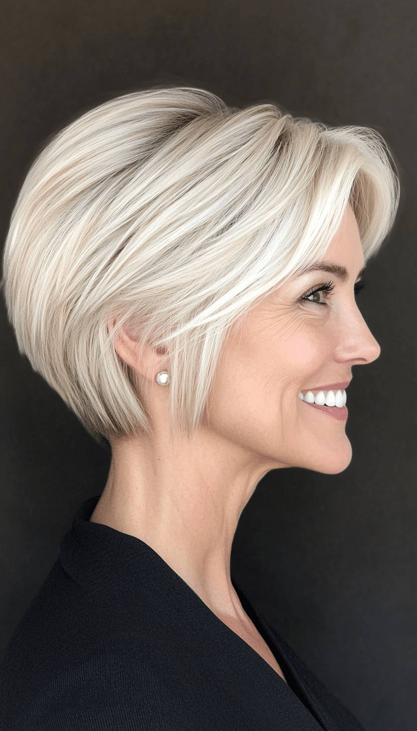 18. Polished Crop - Sandy Blonde (Trendy Haircuts For Women Over 50) - Trendy Haircuts For Women Over 50