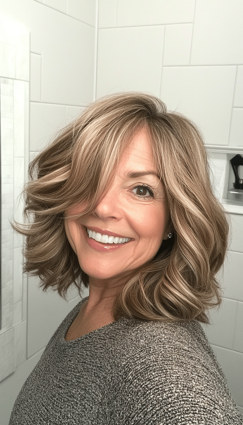 19. Tousled Elegance - Bronze (Trendy Haircuts For Women Over 50) - Trendy Haircuts For Women Over 50